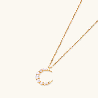 Luna Pearl Crescent Necklace