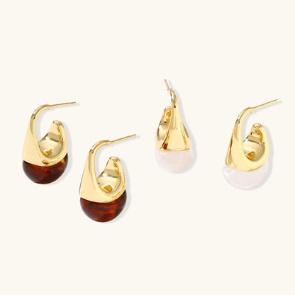 Amber Flow Drop Earrings